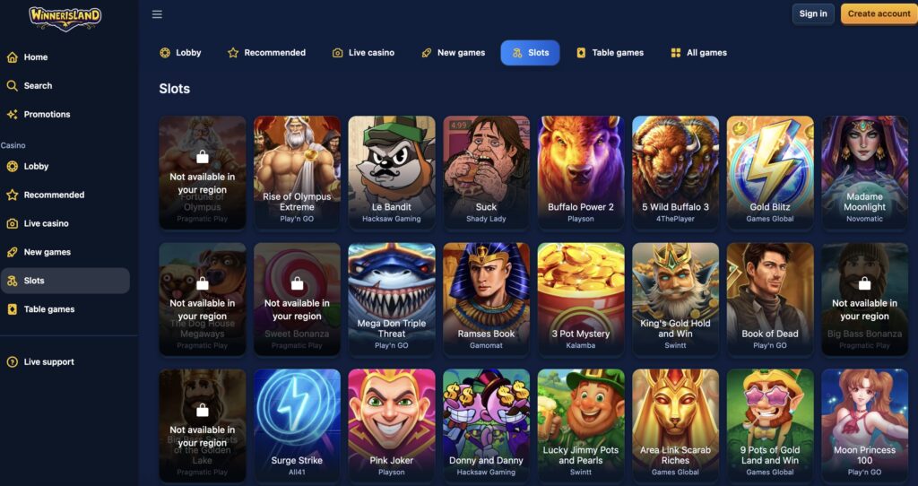 Winner Island – Best Overall Credit Card Casino